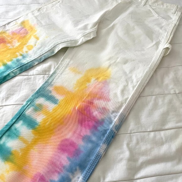 🎨 Free Speech Jeanies – Ripple Dye Painter Pants (Size 6-8) or 32" x 32" - Picture 2 of 15